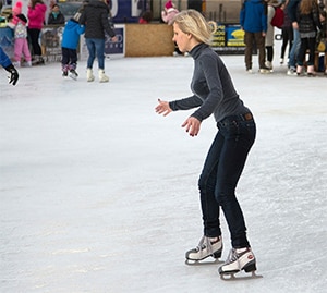Beginner op schaatsen